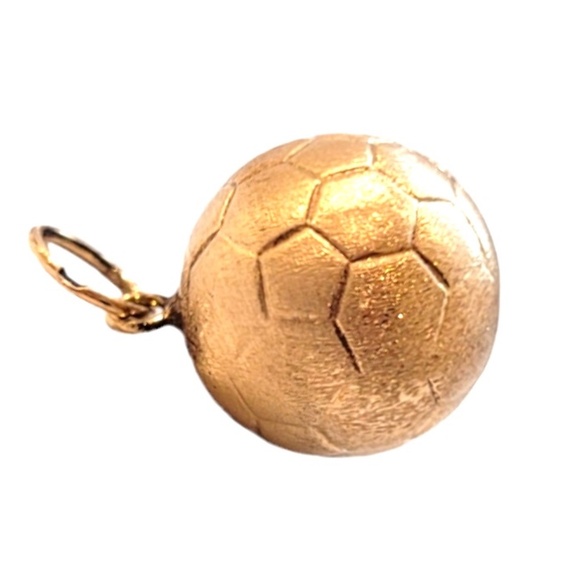10K Yellow Gold Soccer Ball Charm #18449 - Picture 4 of 7